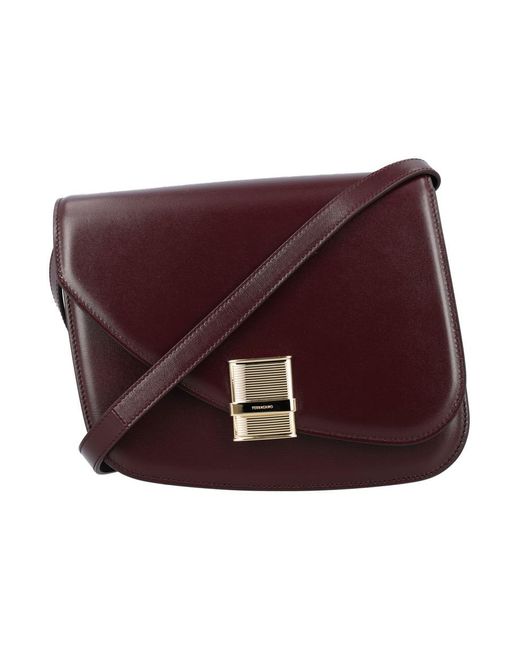 Ferragamo Purple Fiamma Crossbody Bag