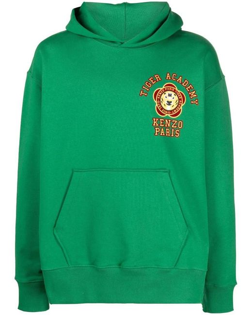 KENZO Green Tiger Academy Oversize Cotton Hoodie for men