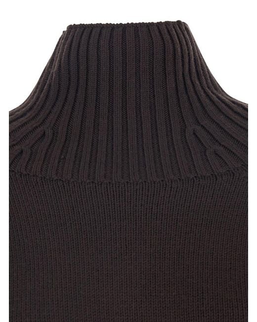 Michael Kors Black Turtleneck Sweater With Ribbed Trims