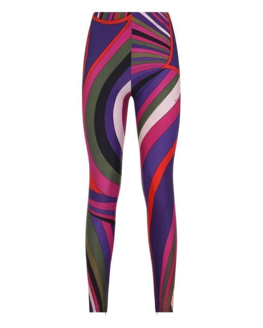 Emilio Pucci Red Printed Leggings