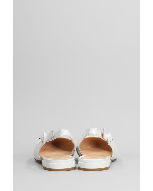 Julie Dee White Ballet Flats