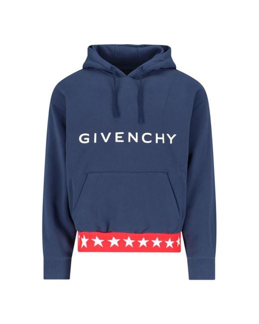 Givenchy Blue Logo Hoodie for men