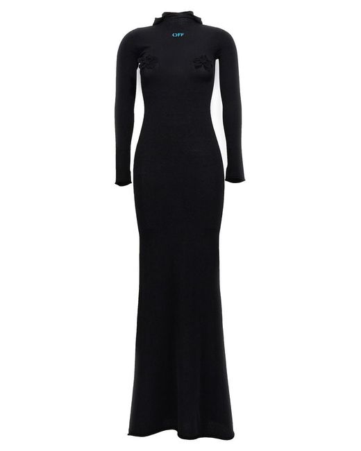 Off-White c/o Virgil Abloh Black Long Hooded Dress Dresses