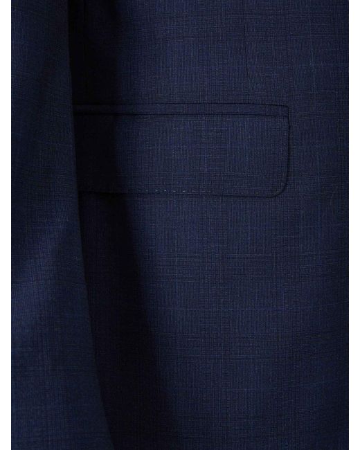 Canali Blue Checked Wool Suit for men