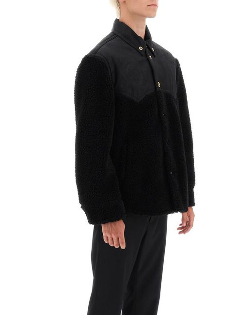 Versace Black Barocco Silhouette Fleece Jacket for men