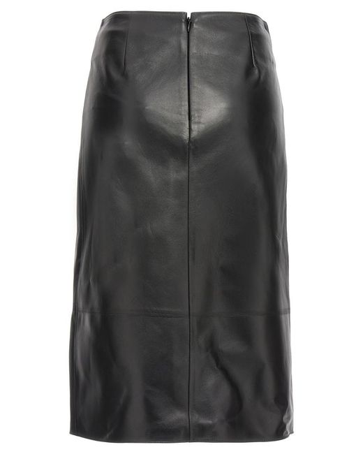 Bally Black Logo Leather Skirt Skirts