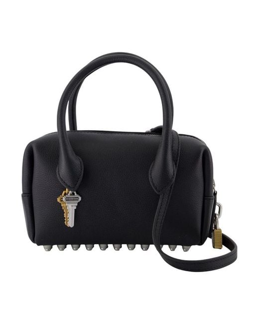 Alexander Wang Black Roux Small Top Handle Bag
