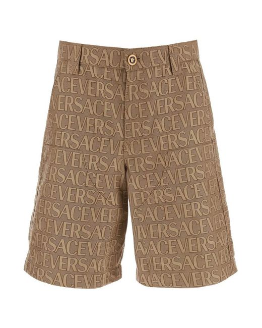 Versace Natural Allover Shorts for men