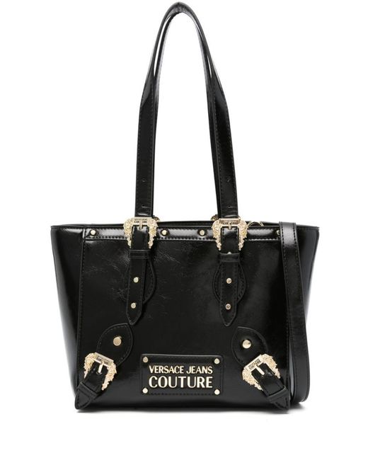 Versace Jeans Black Studded Faux-leather Tote Bag