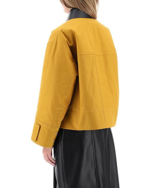 Jil Sander Yellow Jacket With Leather Collar