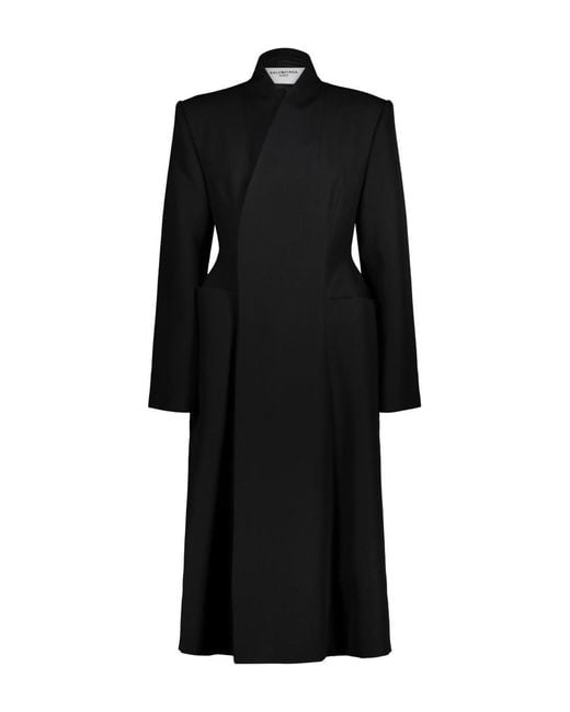 Balenciaga Black Minimal Hourglass Coat Clothing