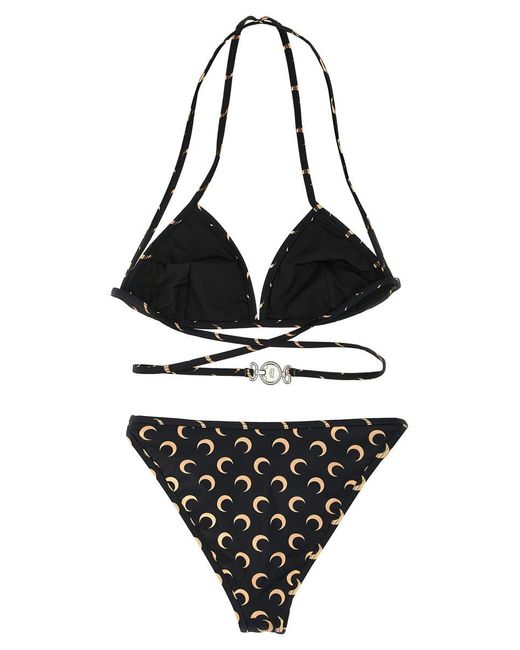 MARINE SERRE Black 'Active Jersey' Bikini Set