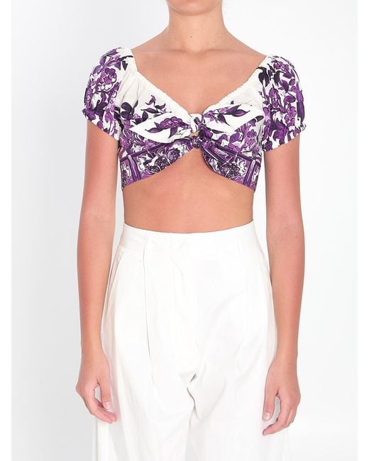 Dolce & Gabbana Pink Dolce&Gabbana Top With Maiolica Print