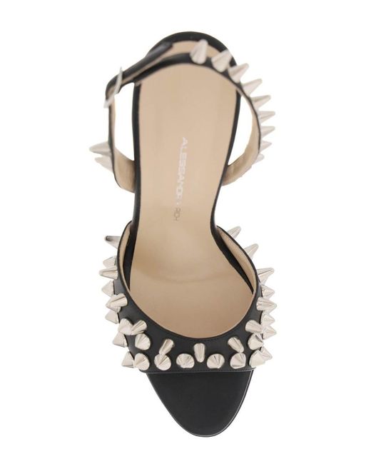 Alessandra Rich Metallic Sandals With Spikes