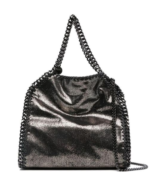 Stella McCartney Black Falabella Mini Metallic Tote Bag