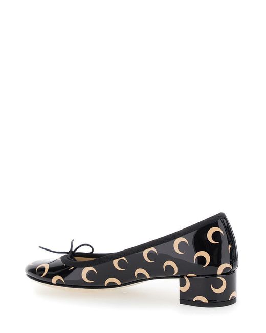 Repetto Camille Repetto x Marine Serre Ballet Flats Black and white