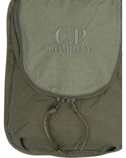 C P Company Green "Plain Paper Touch" Crossbody Bag for men