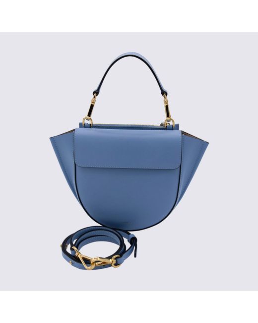 Wandler Light Blue Leather Tote Bag Lyst Canada