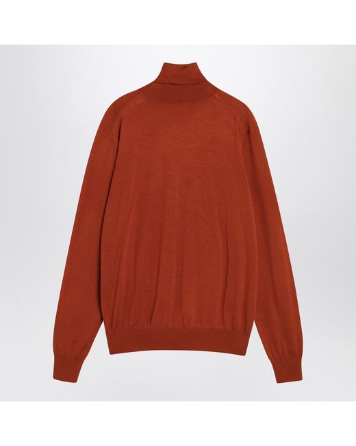 Saint Laurent Red Turtleneck Sweater In for men