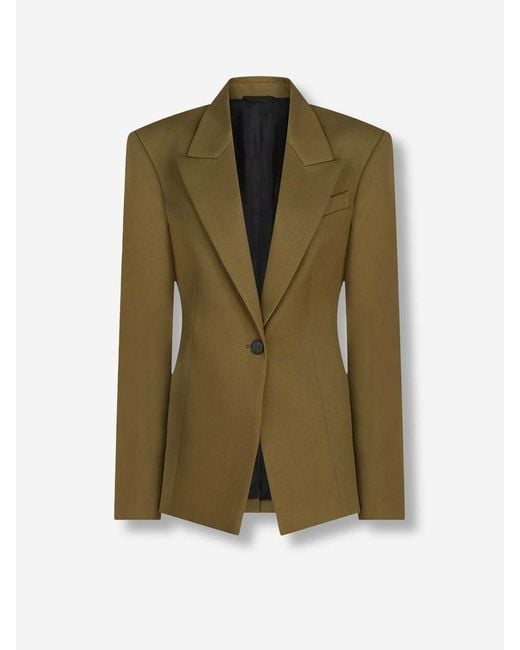 The Attico Green Tailored Wool Blazer