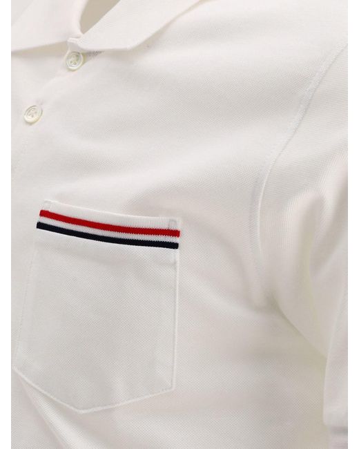 Thom Browne White "Rwb" Polo Shirt With Chest Pocket for men