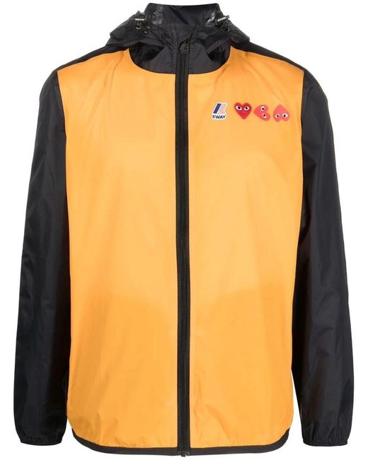 COMME DES GARÇONS PLAY Orange Logo Hooded Windbreaker Jacket for men
