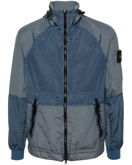 Stone Island Blue Nylon Zipped Jacket for men