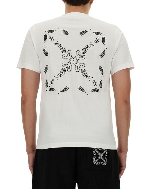 Off-White c/o Virgil Abloh White Off- Bandana Pattern T-Shirt for men