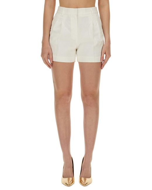 Michael Kors White Linen Blend Shorts
