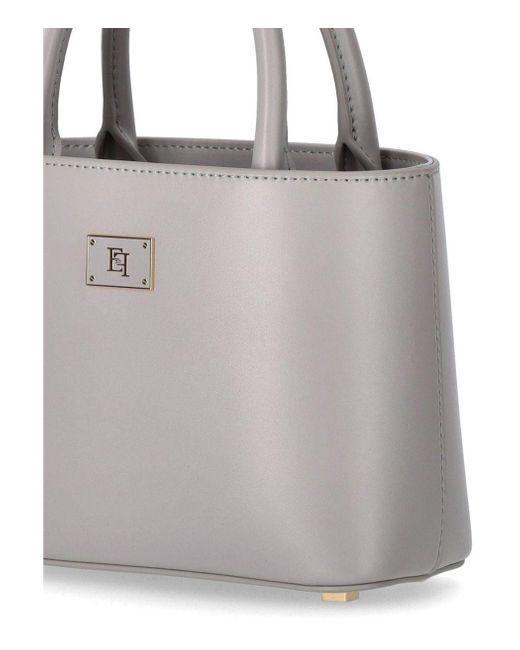 Elisabetta Franchi Gray Pearl Small Shopping Bag