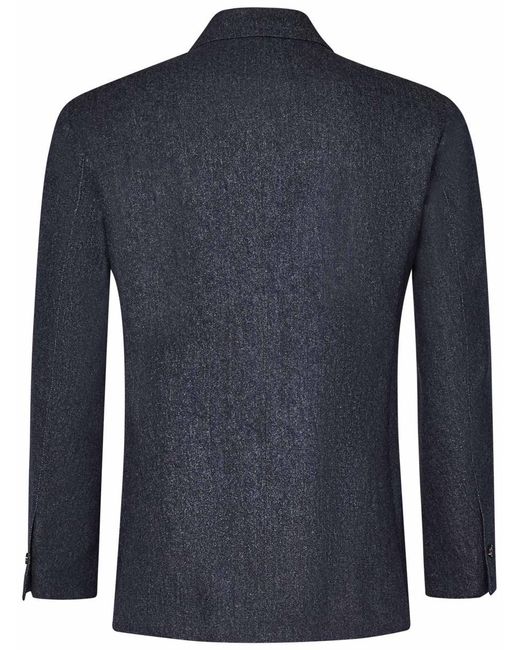 Franzese Collection Blue Franzese Napoli Stefano De Martino Model Blazer for men