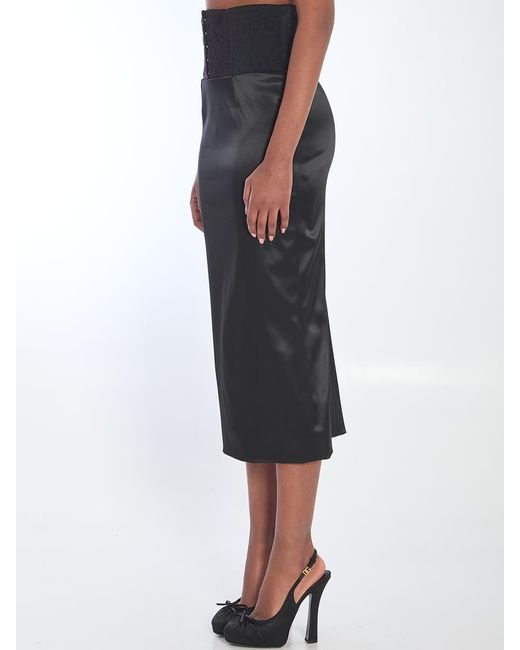 Dolce & Gabbana Black Dolce&Gabbana Skirt With Corset-Style Detail