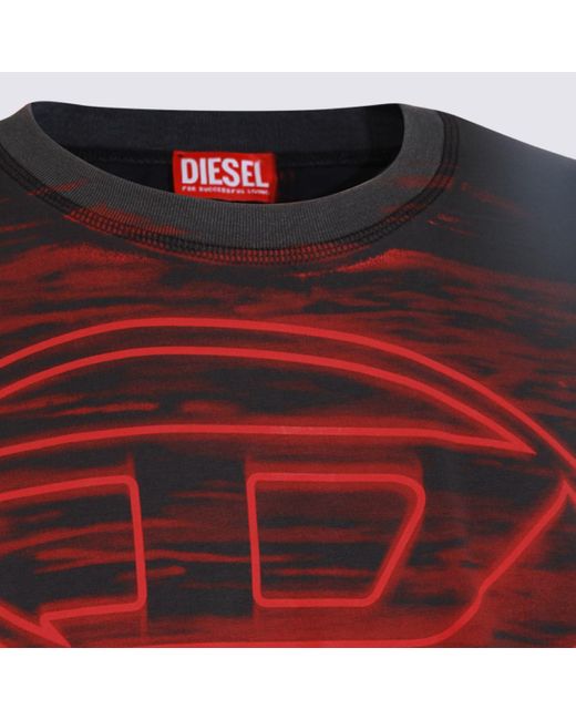 DIESEL Gray Cotton T-Shirt for men