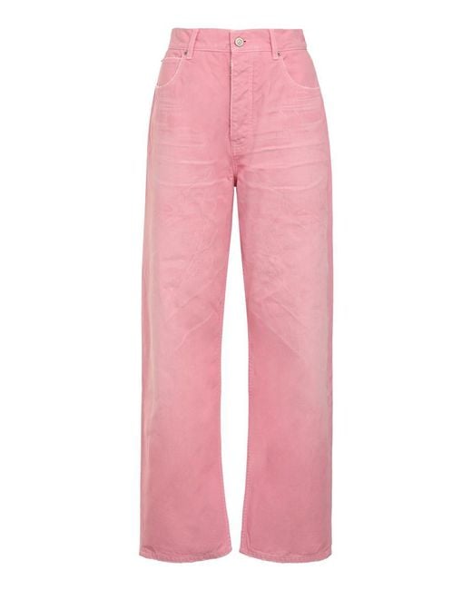 Balenciaga Pink Wide-Leg Jeans