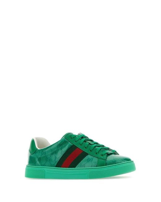 Gucci Green Ace GG Crystal Canvas Sneaker for men