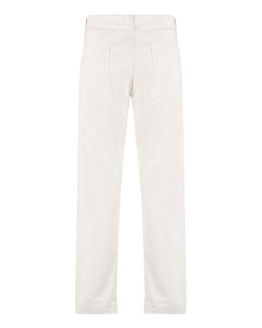 Jil Sander White Cotton-linen Trousers