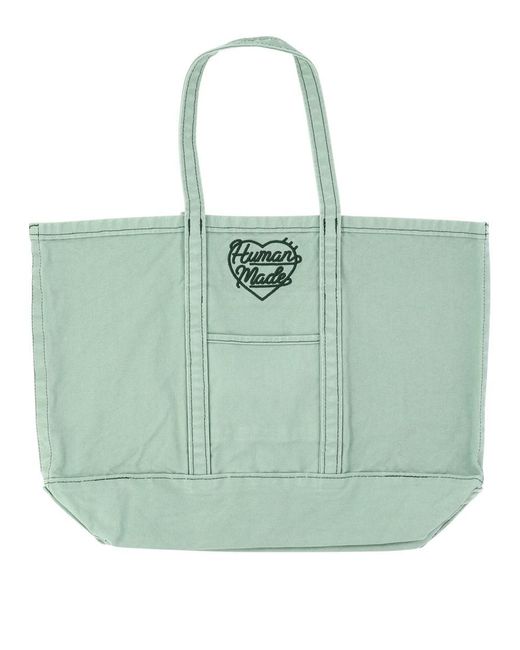 Human Made Green Garment Dyed Tote Bag for men