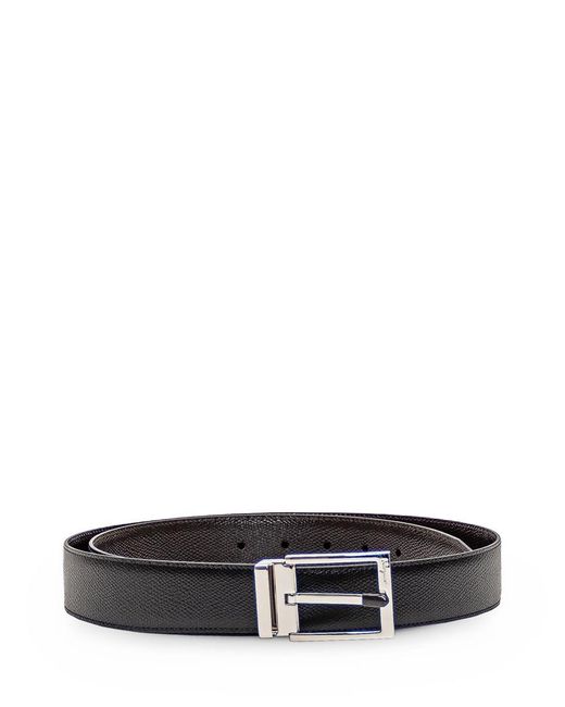 Ferragamo White Reversible Leather Belt for men