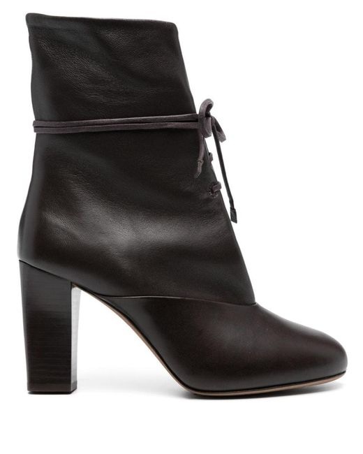 Lemaire Black 80mm Lace-up Leather Boots