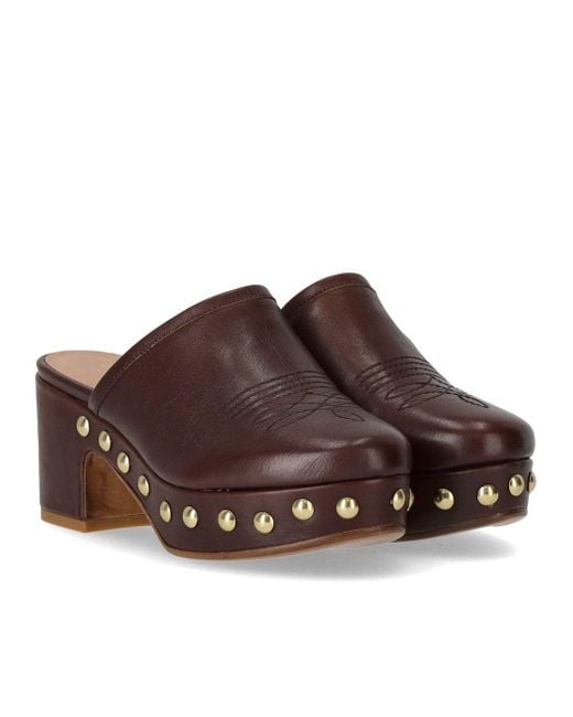 Duccio Del Duca Brown Heeled Clog