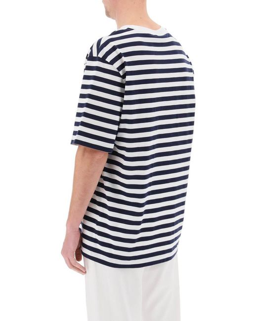 Versace Blue Nautical Stripe T Shirt for men