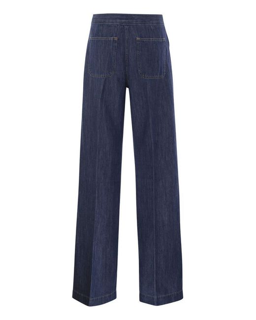 Polo Ralph Lauren Blue Wide-Leg Jeans With Bell Bottoms