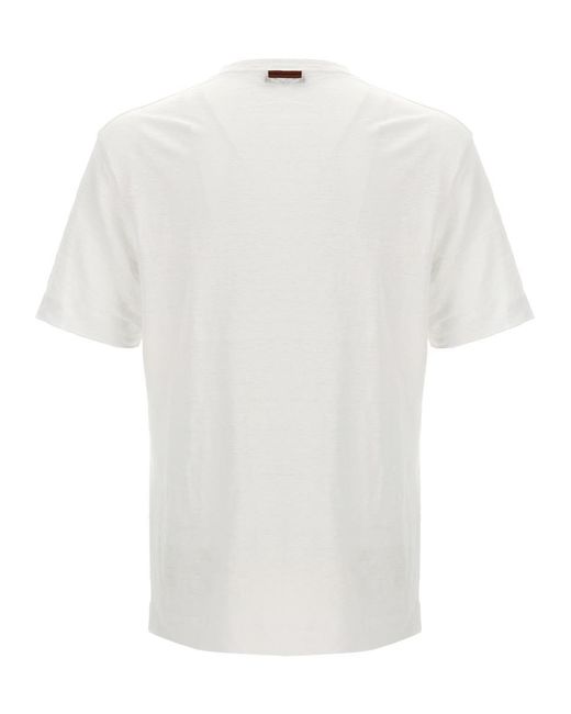 Zegna White Linen T-Shirt for men