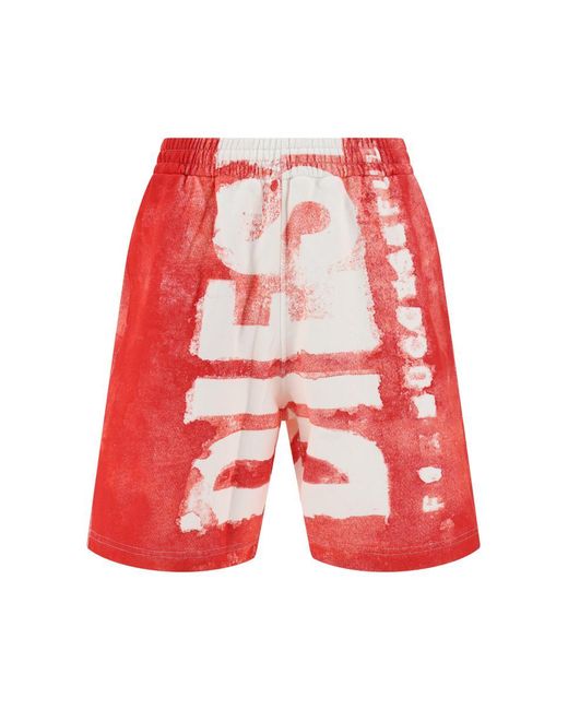 DIESEL Red Bermuda Shorts for men