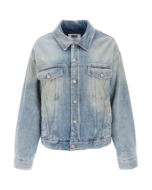 MM6 by Maison Martin Margiela Blue Padded Denim Jacket