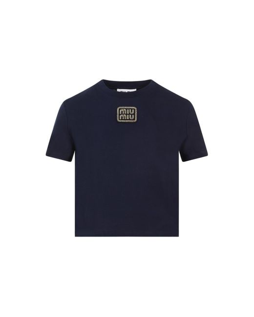 Miu Miu Blue Cotton T-shirt Tshirt
