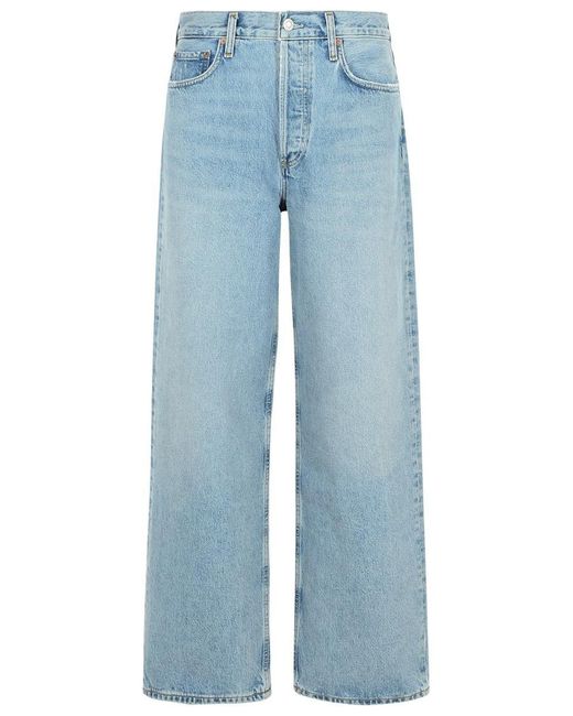 Agolde Blue Low Slung Baggy Jeans