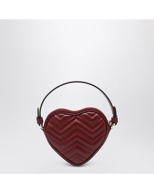 Gucci Red Heart-Shaped Gg Marmont Mini Bag Rosso Ancora