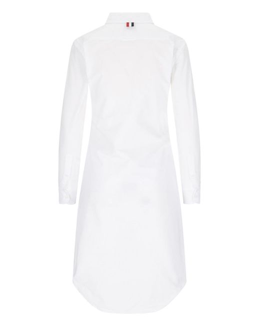 Thom Browne White Midi Shirt Dress