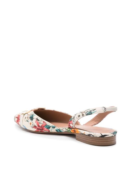 Malone Souliers Brown Misha Printed Canvas Slingback Ballet Flats
